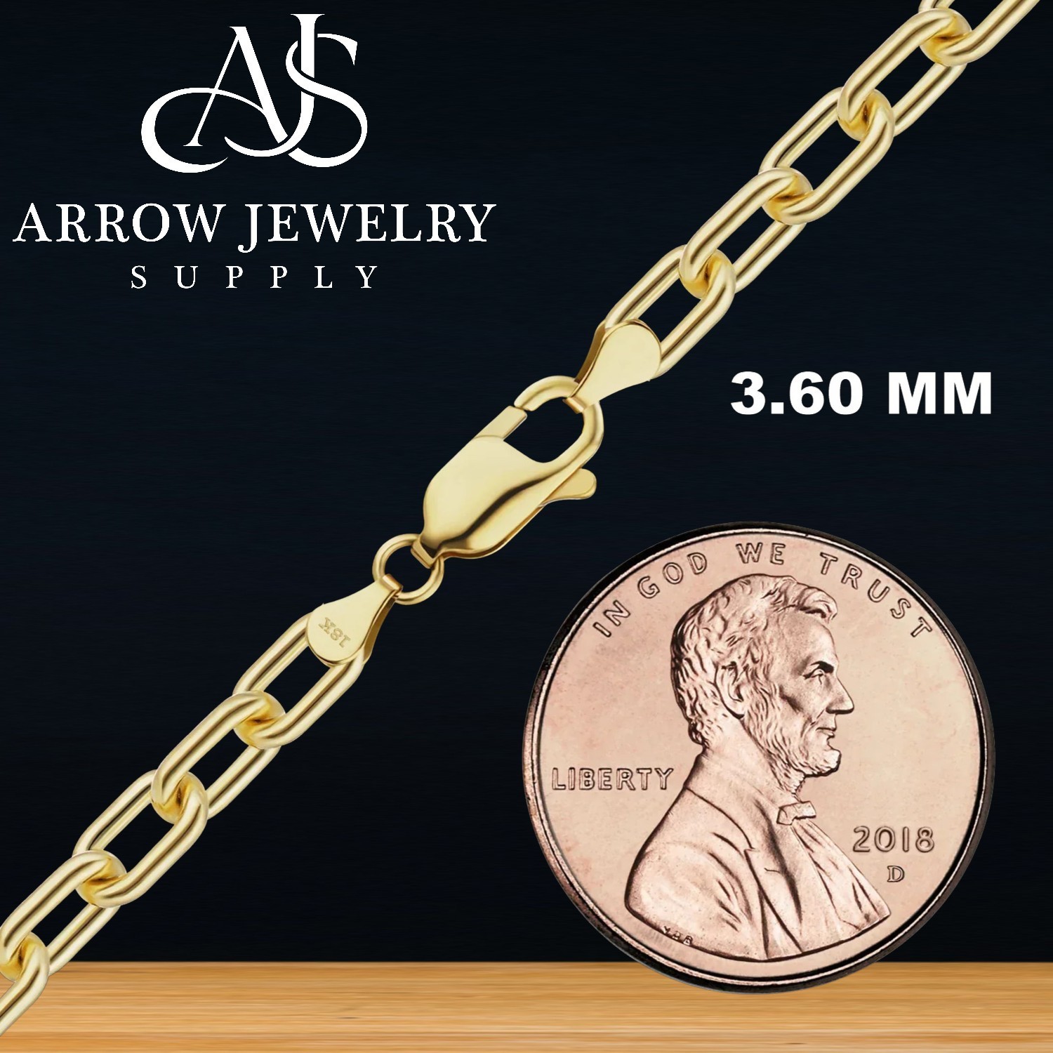 18K Yellow Solid Gold Elongated Cable Bracelet