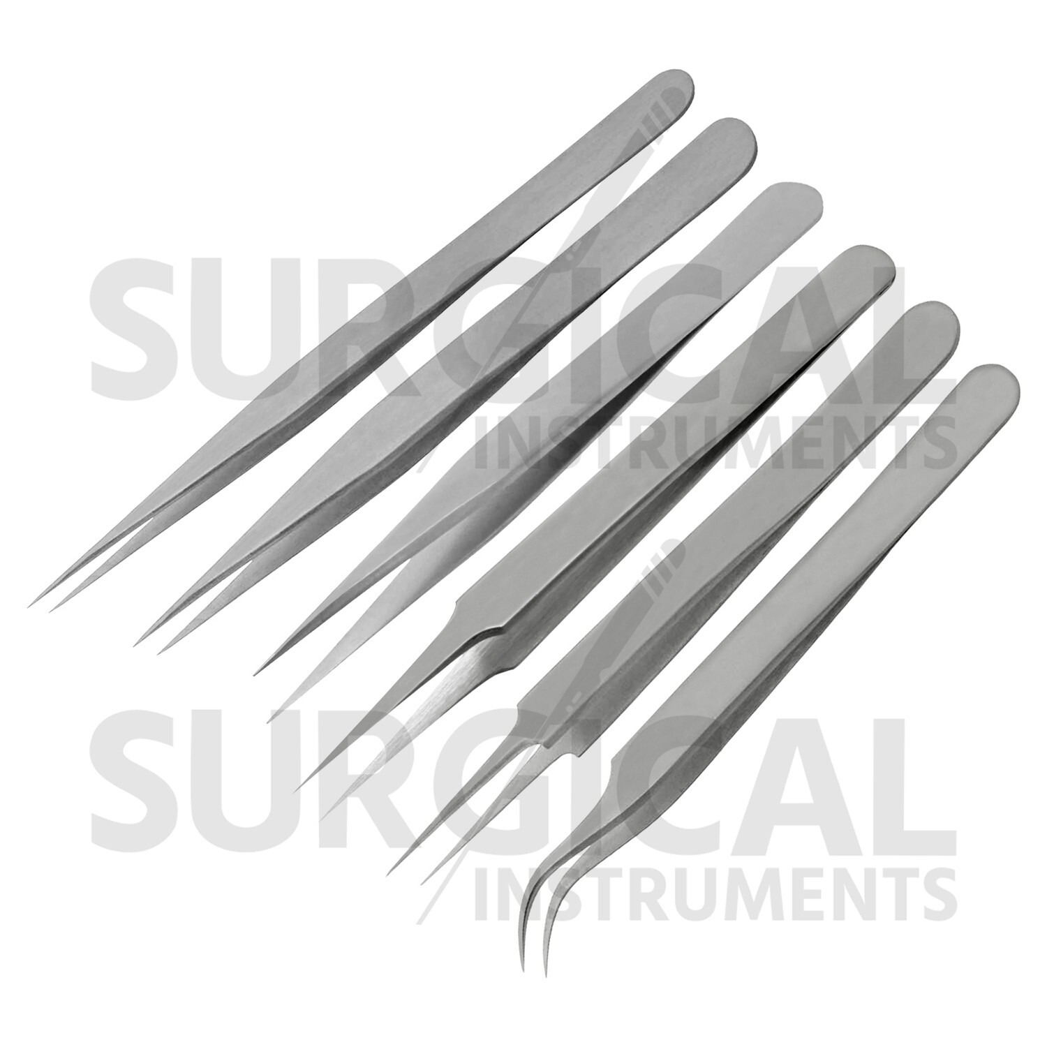 6 pcs All Purpose Precision Tweezer Set Stainless Steel Anti Static Tool Kit