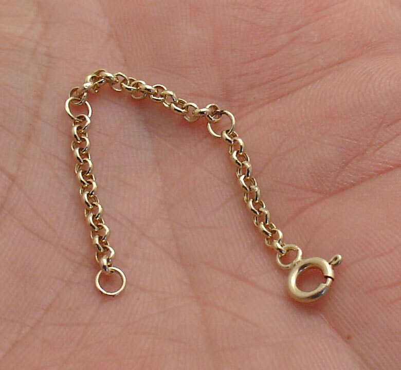 1 Inch Interval Rolo Cable Extender for Chain Necklace REAL 14K Yellow Gold