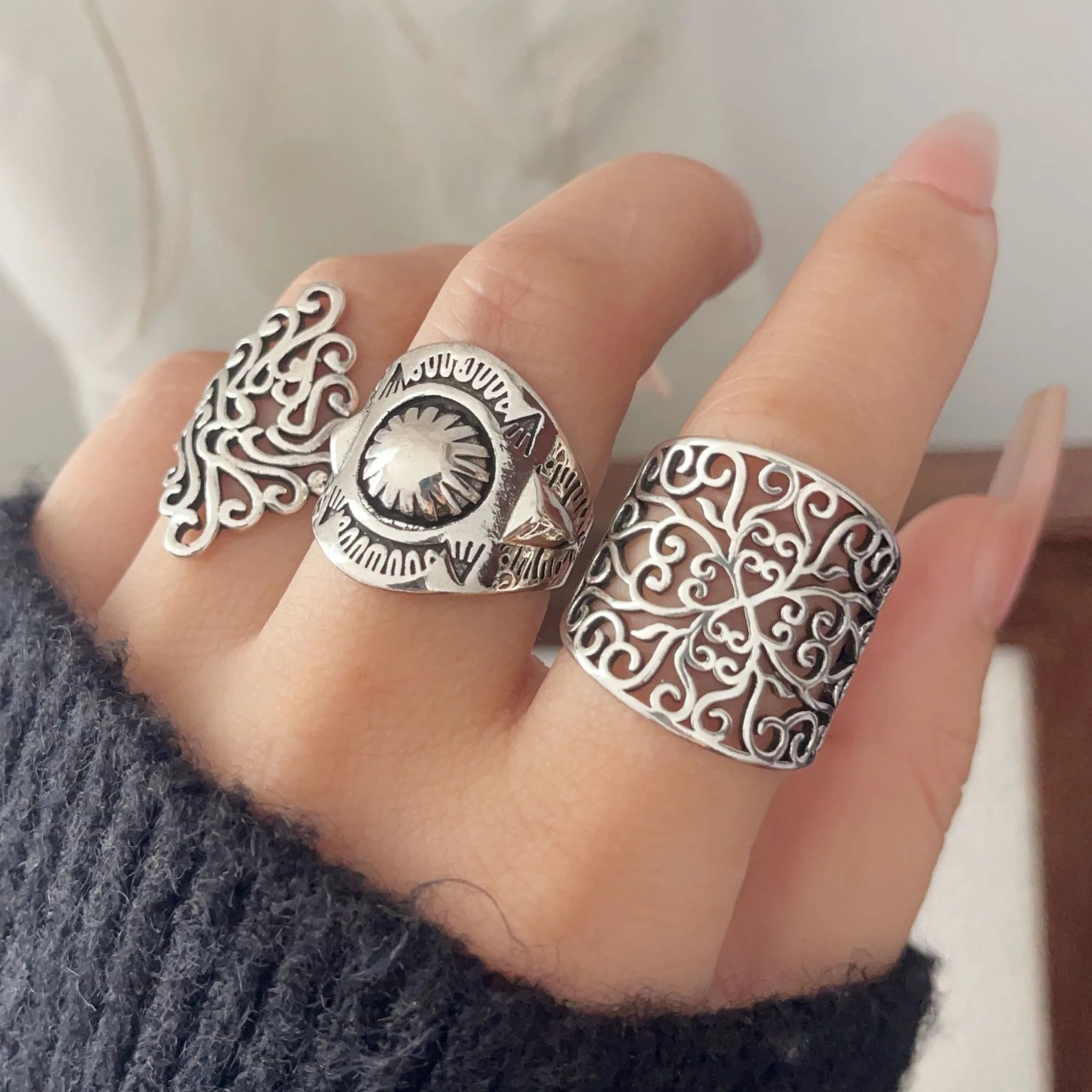 925 Sterling Silver Ring Adjustable Ring Jewelry Gifts for Women