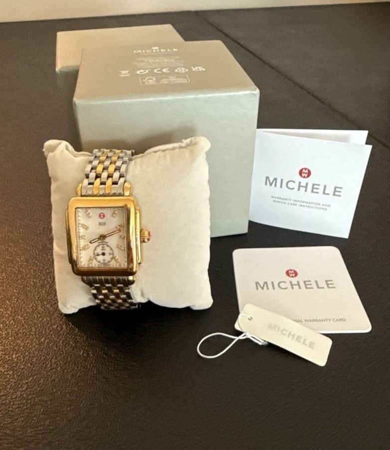 Michele Deco Mid Two-Tone Diamond Dial Watch MWW06V000042