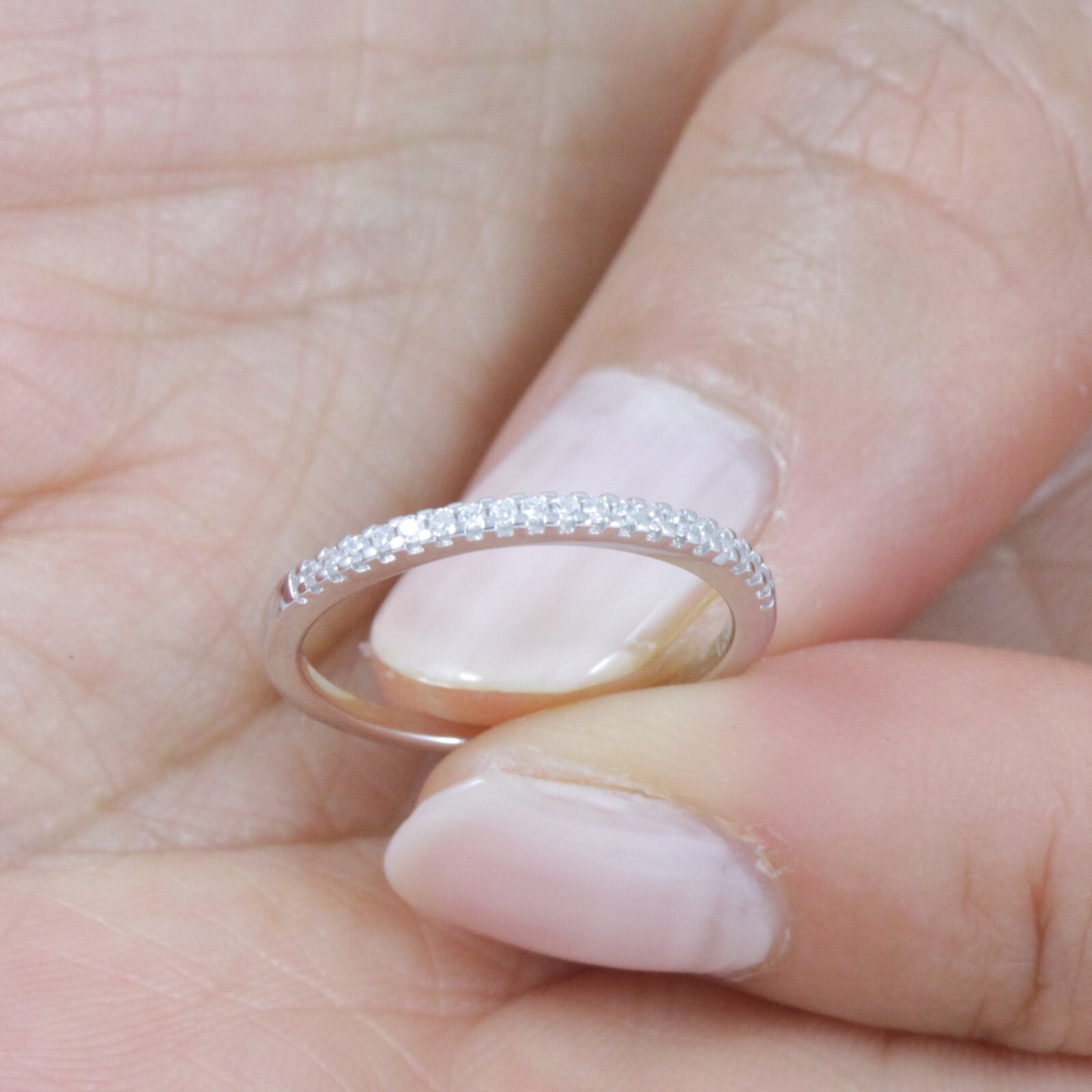 1.3mm CZ 925 Sterling Silver Stackable Wedding Band Skinny Ring Size 3-14 S178