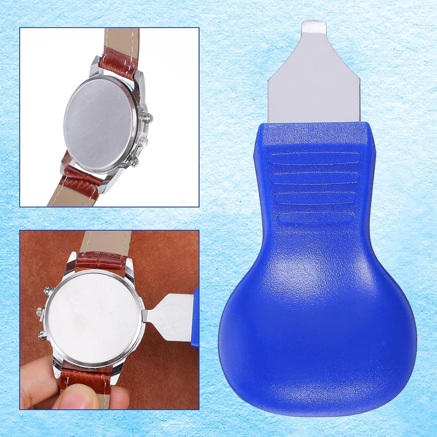 All-in-One Watch Back Removal Tool Set – 8 Pieces with Tweezers and Cloth