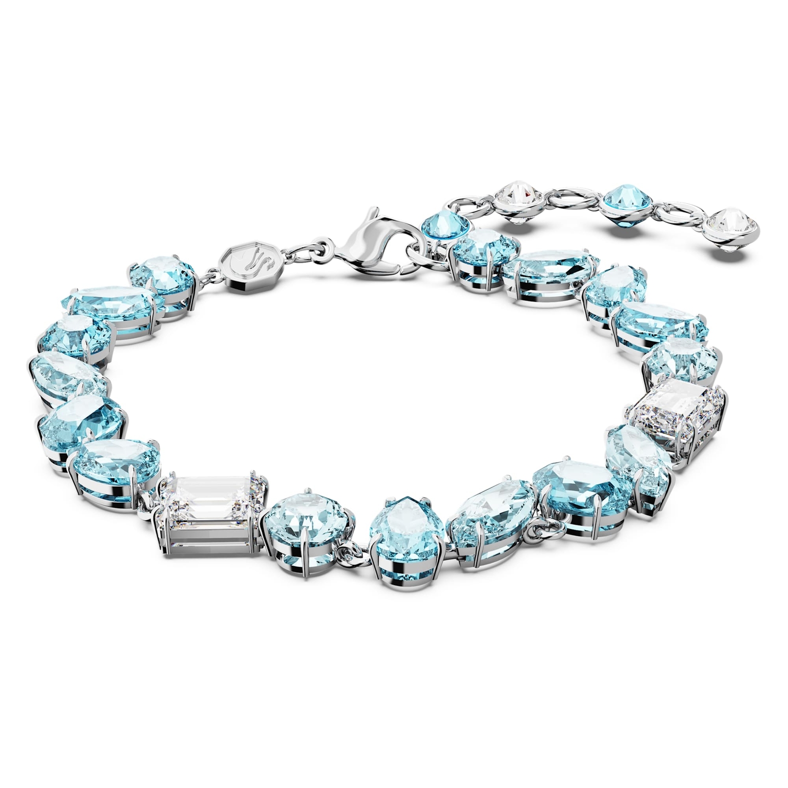 Swarovski Gema Bracelet Mixed Cuts, Blue, Rhodium Plated Model 5666018