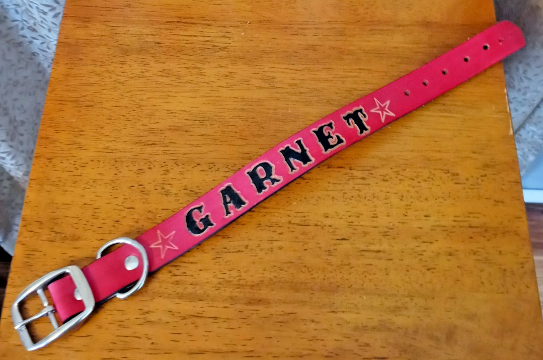 Vintage Red & Black Leather Gothic Thick Wide Garnet Cosplay Choker Collar 12″