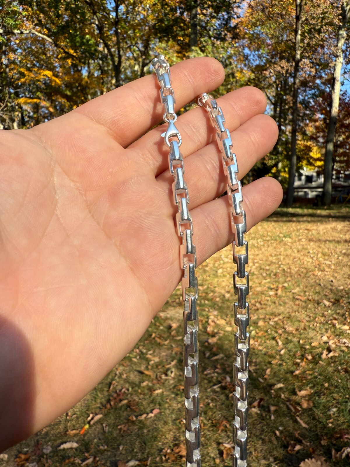 Real 925 Sterling Silver Handmade Custom 6mm Bullet Rolo Chain Necklace 18-28″