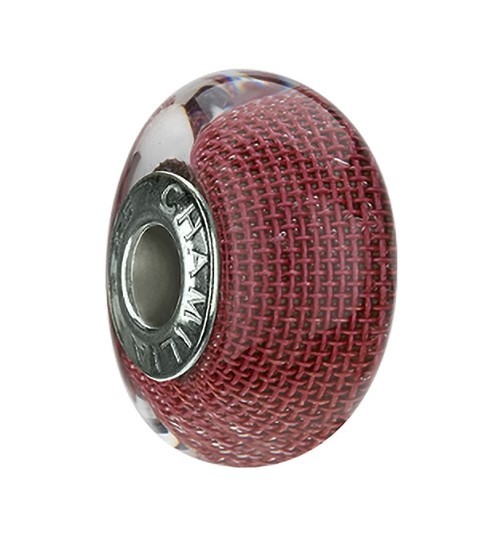 Chamilia OB-193 Cranberry Mesh Murano Bead Charm – Sterling Silver RETIRED
