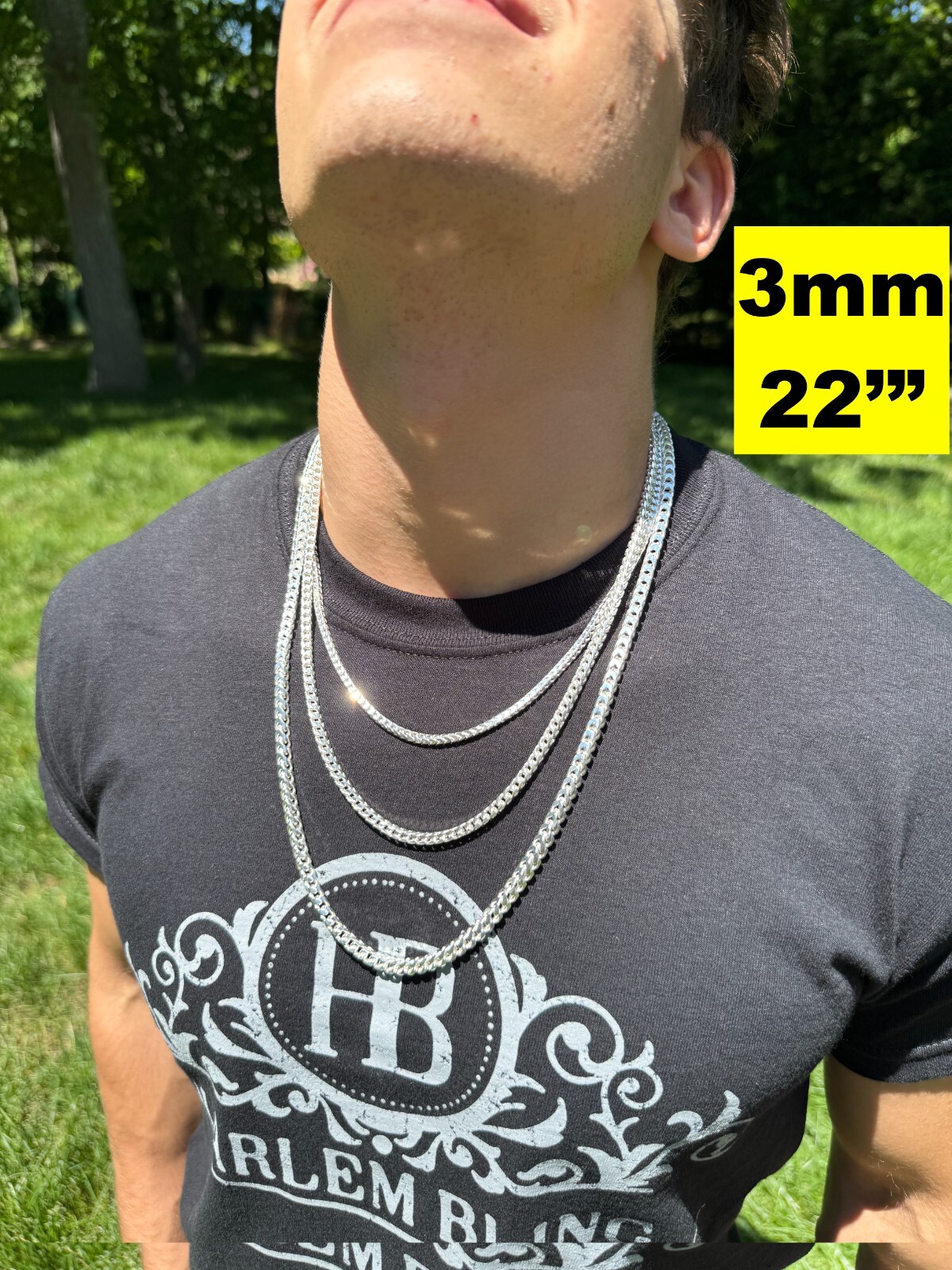 Real Solid 925 Sterling Silver Franco Chain 2-5mm Box Necklace Men Ladies 18-30″