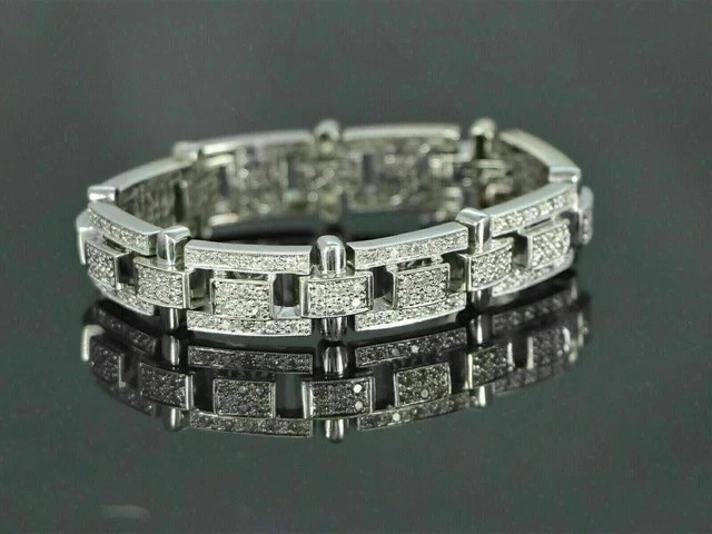 10TCW Round Cut Lab Created Diamond Men’s Tennis Bracelet 925 Sterling Silver