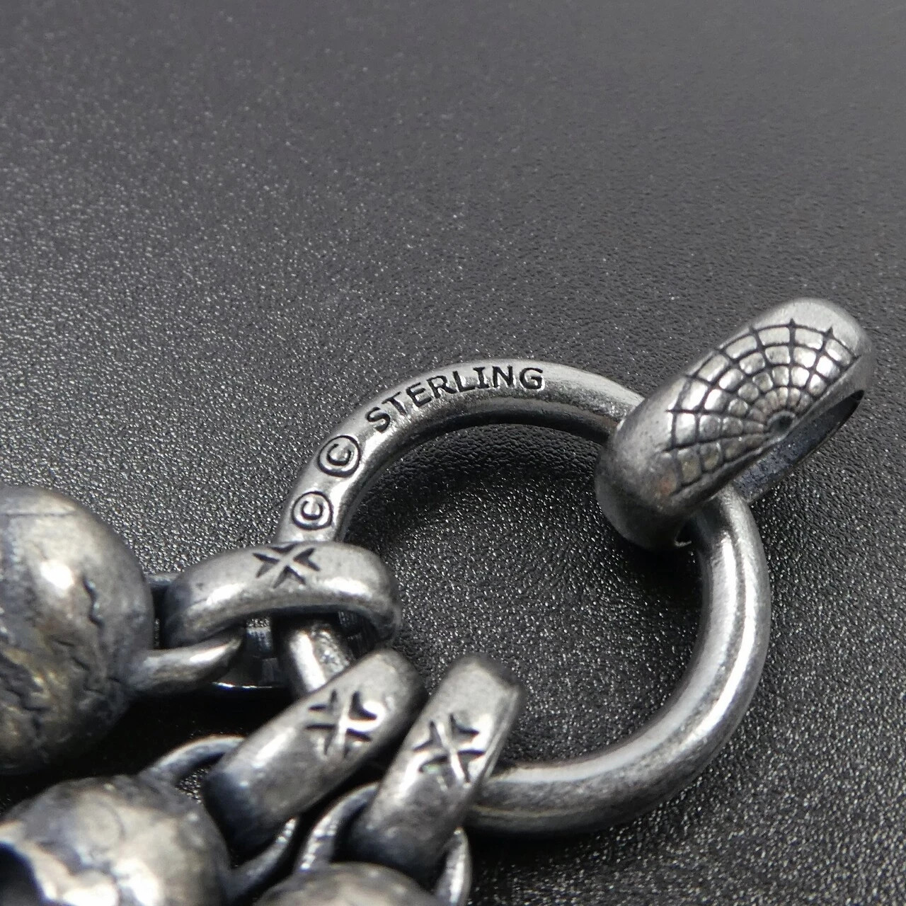 Black Silver Three Skulls on Ring Pendant Men Gothic Biker