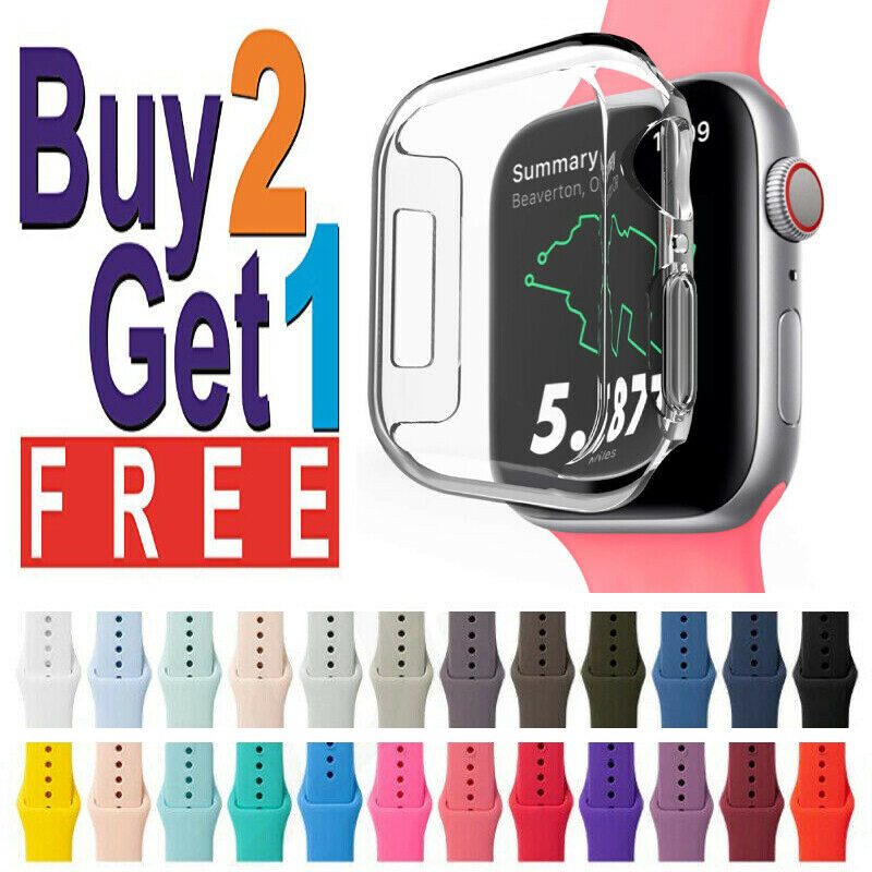 Silicone Wrist Band Strap For Apple Watch 1/2/3/4/5/6/SE/7 Sports 44/42/40/38mm