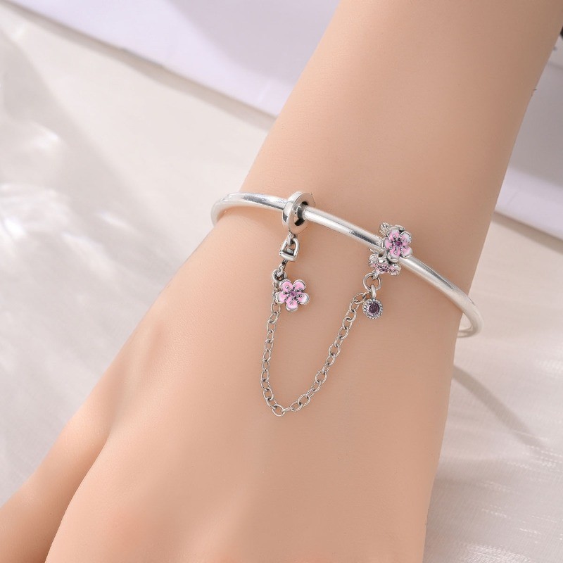 KUNSIR 925 Sterling Silver Safety Chain Charm Stopper Bead for Charm Bracelet