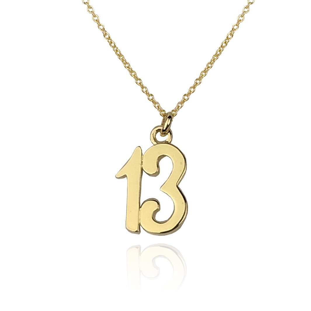 FashionJunkie4Life Gold Plated Number 13 Pendant with 18″ Chain