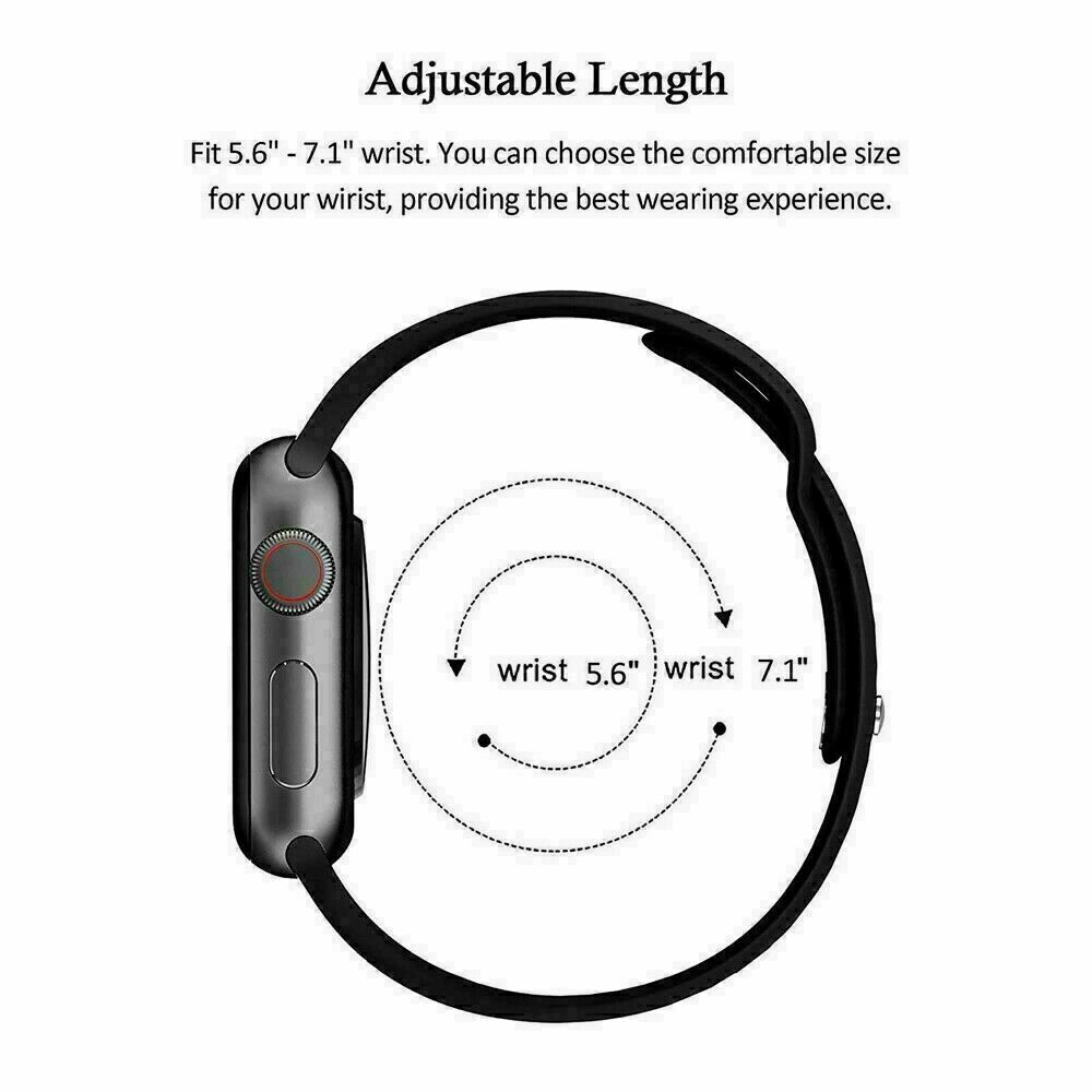 Soft Slender Silicone iWatch Band Strap For Apple Watch Series 9 8 7 41mm 45mm