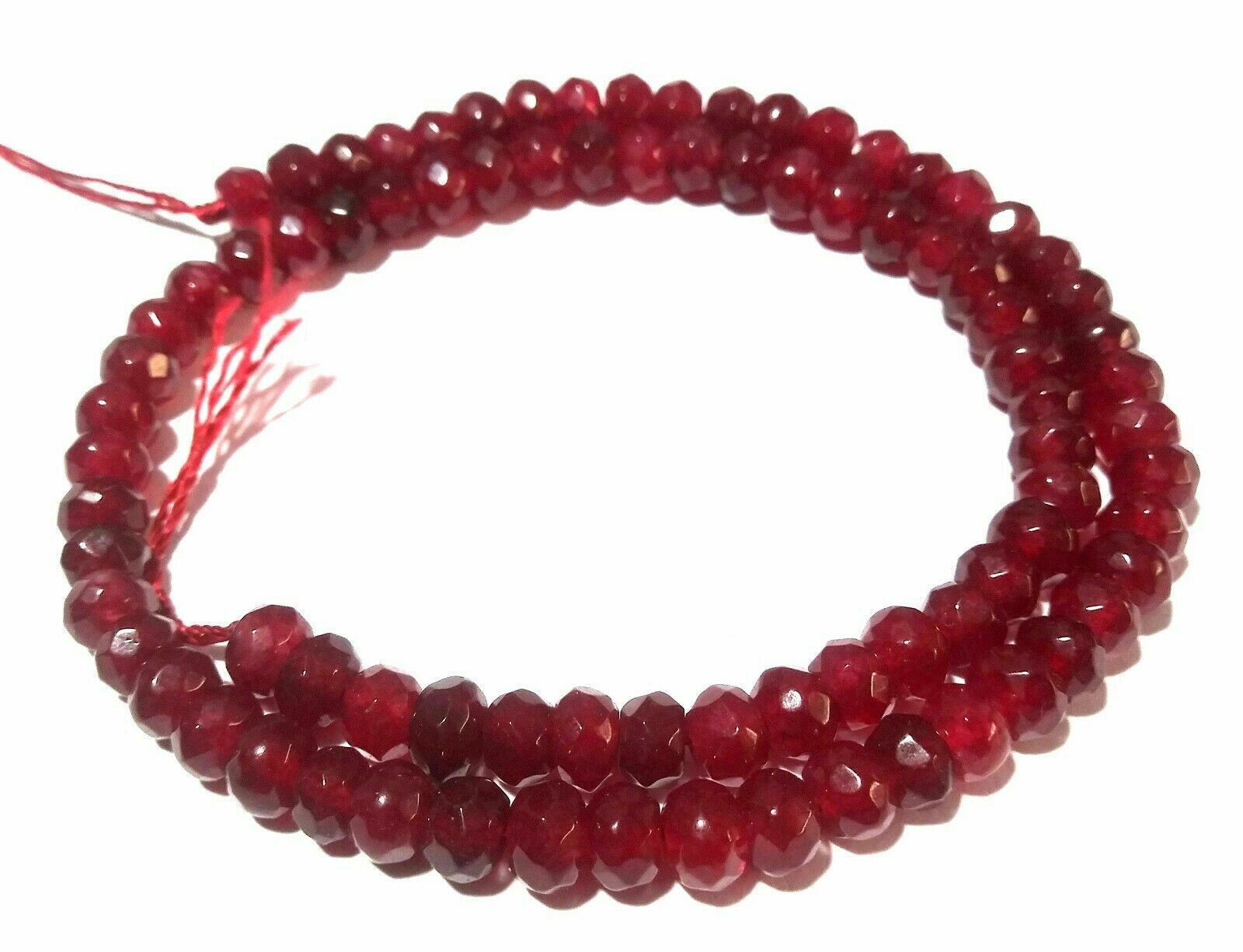 1-5 Strand Red Chalcedony Rondelle Faceted 6mm Gemstone Loose Beads 12″inch