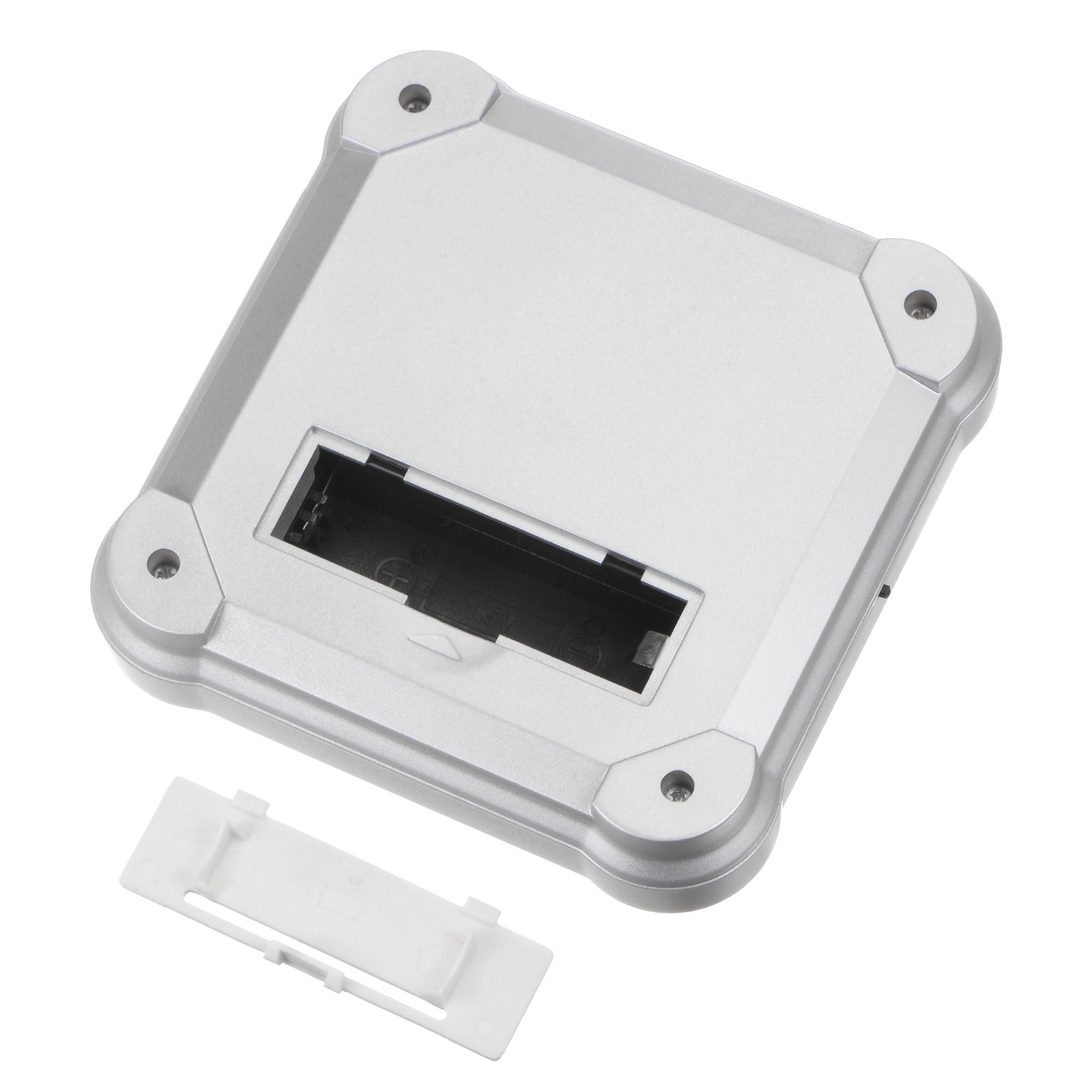 2pcs Solar Display Stand Turntable 360°Rotating Double Use LED Light Silver Tone
