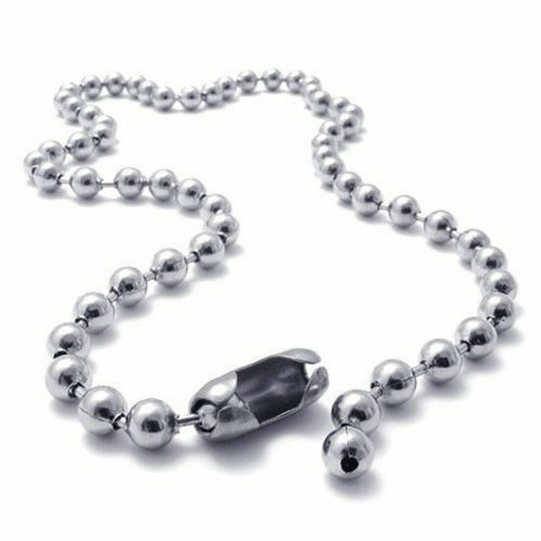 6/8/10/12mm Fashion Stainless Steel Ball Link Chain Necklace Women Mens Necklace