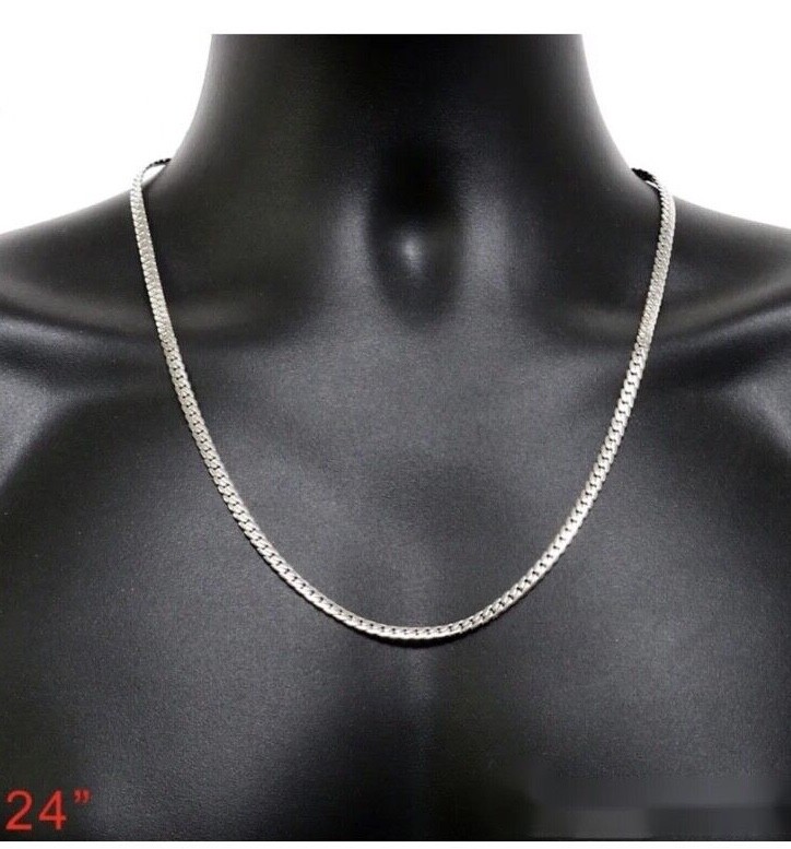 Silver Miami Cuban Curb Chain Necklace 18-24″ MEN WOMEN Stainless Steel 4/5/6mm