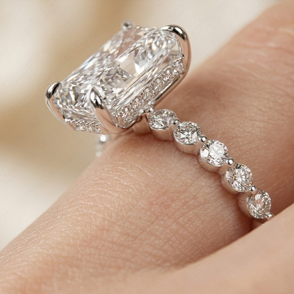 IGI 2.0Ct Radiant Cut E VVS2 Lab Grown Diamond Engagement Ring in 14K White Gold