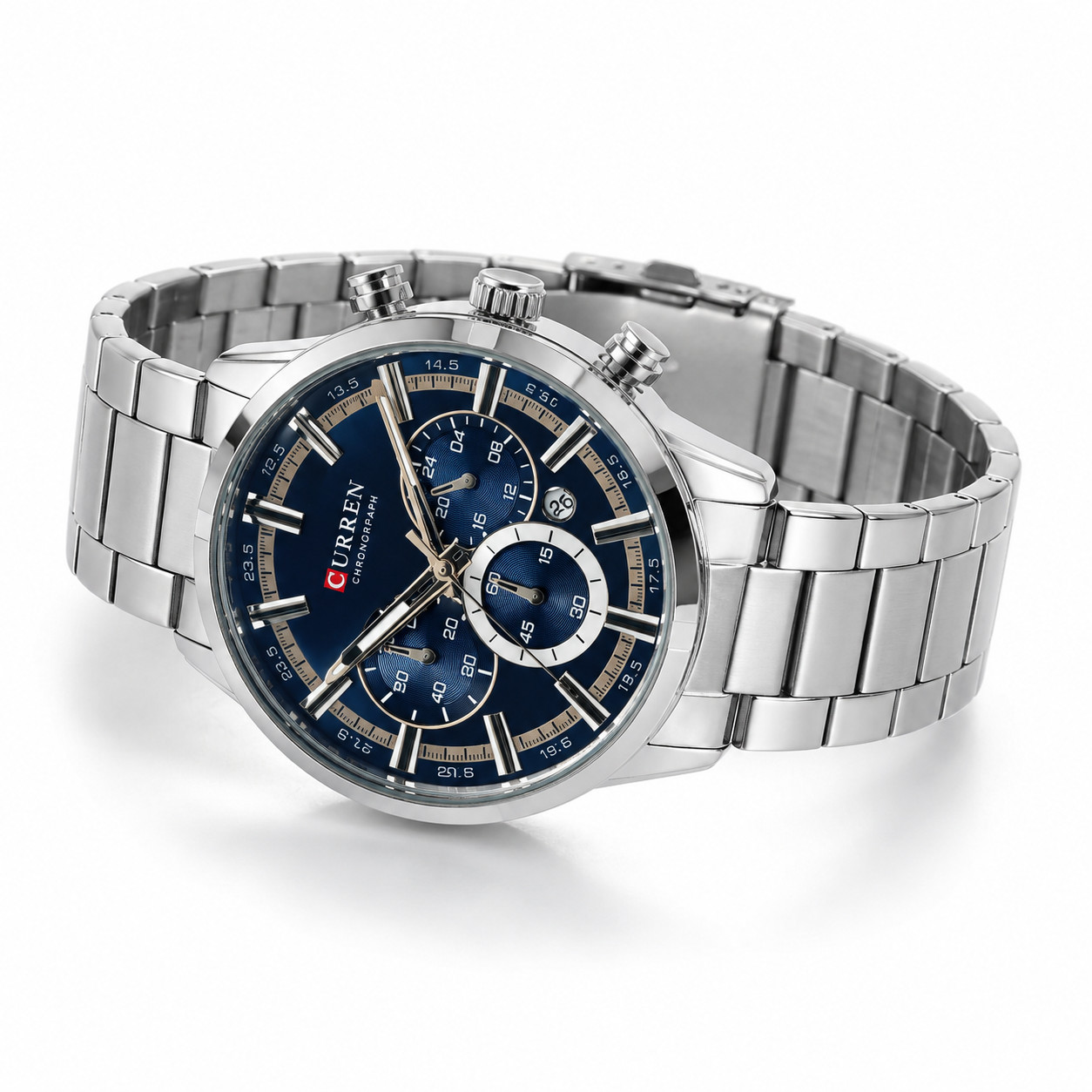 Men’s Curren Quartz Watch Chronograph 3ATM Waterproof Luminous Business