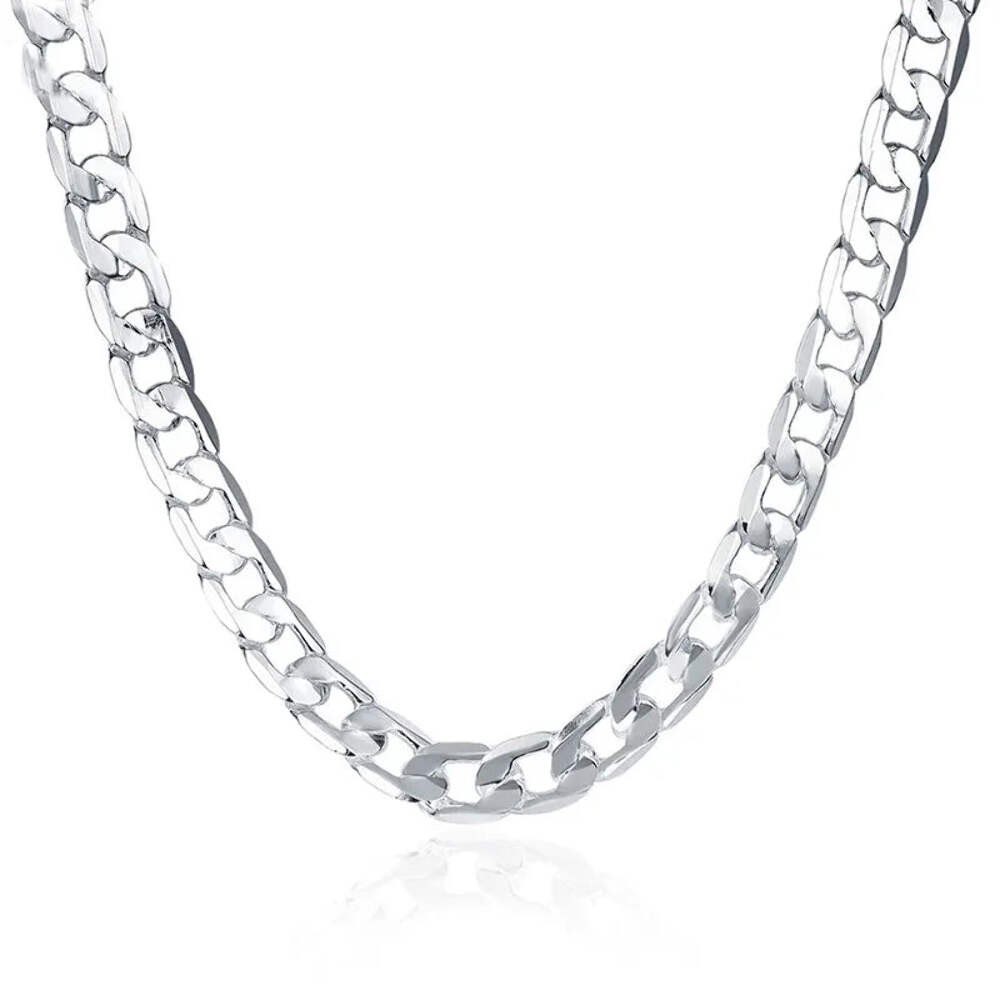 925 Sterling Silver Necklace For Men’s 16/18/20/22/24 Inches Classic 8MM Chain L