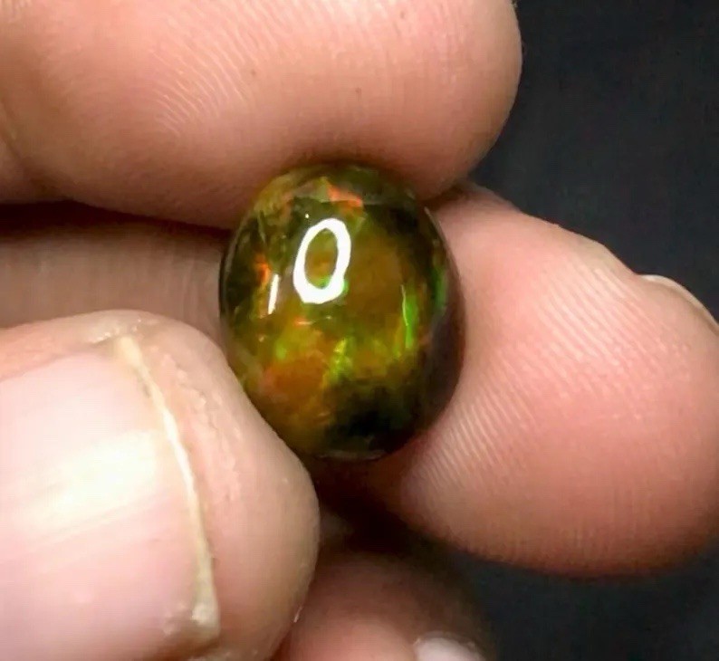 14x11x4.5 mm Natural Welo Ethiopian Black Opal Cabochon Loose GemstoneNS-185