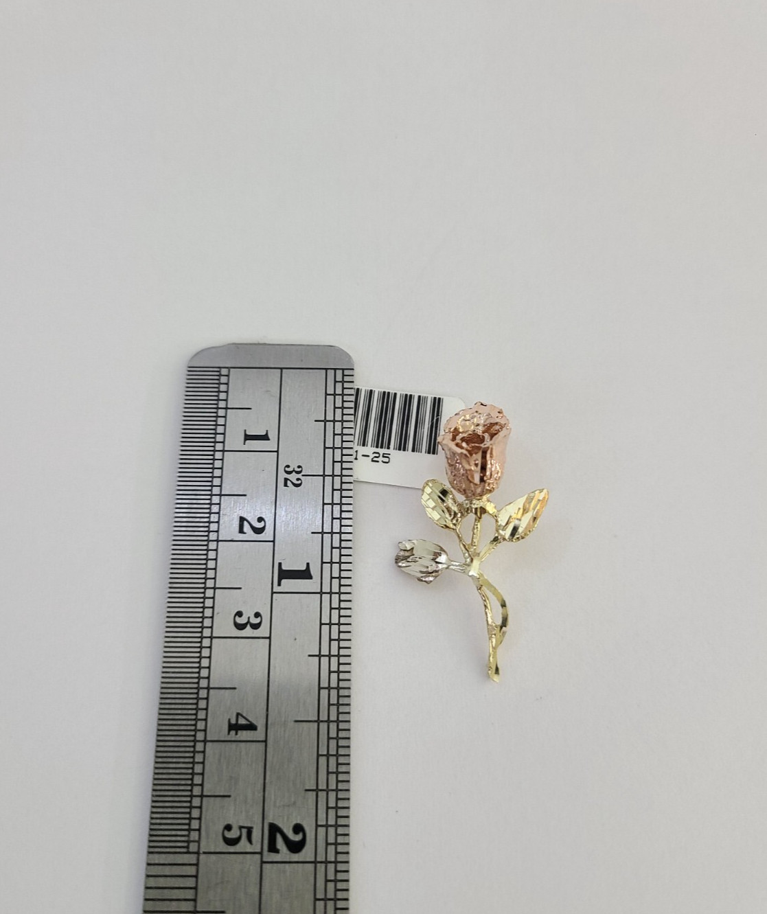 10k Rose Flower Charm Trio Pendant Charm Yellow White Gold Women REAL