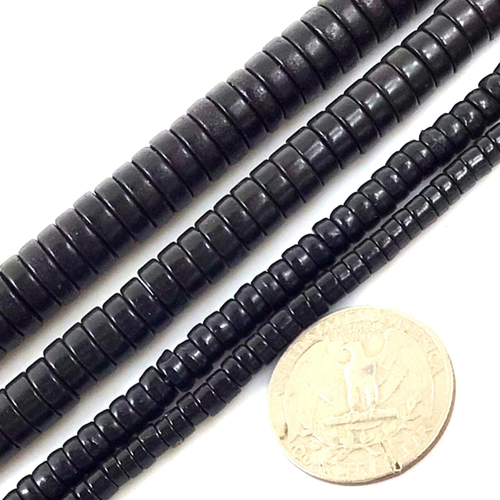 Black Howlite Turquoise Flat Heishi Bead 15″ 4mm 6mm 8mm Jewelry Making
