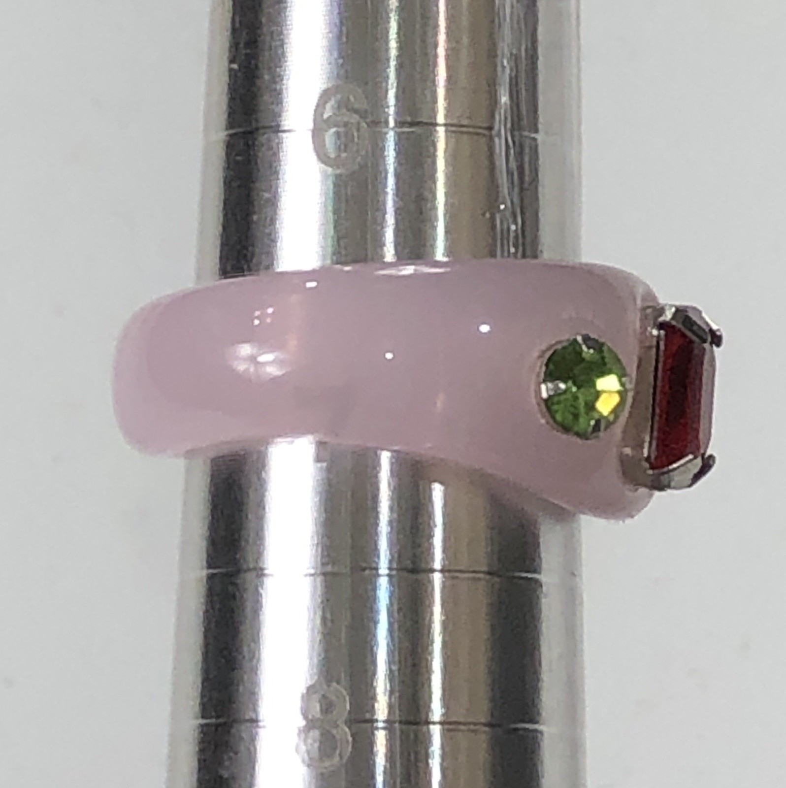 Acrylic Resin Ring Bling Rhinestone Set of 2 – Size 7
