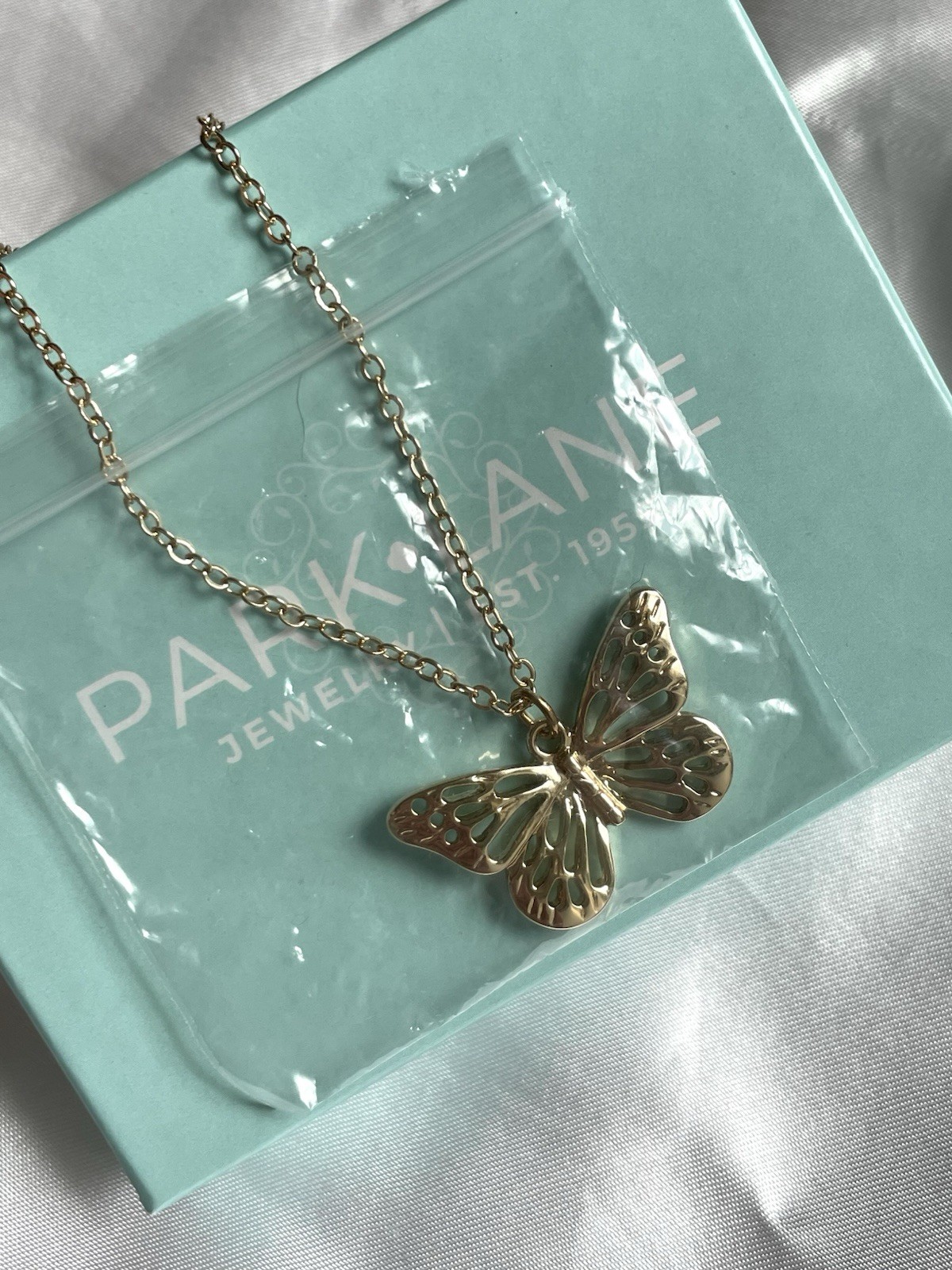Park Lane Butterfly Lyric Necklace Gold Tone