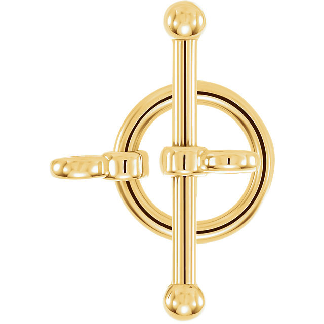 14K Solid Yellow Gold Ball End Toggle Clasp Set Bar or Ring Wire Bracelet Loop