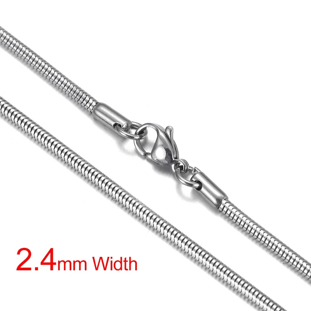 Stainless Steel Finished Chains Necklace Snake Chain with Lobster Clasp Steel To