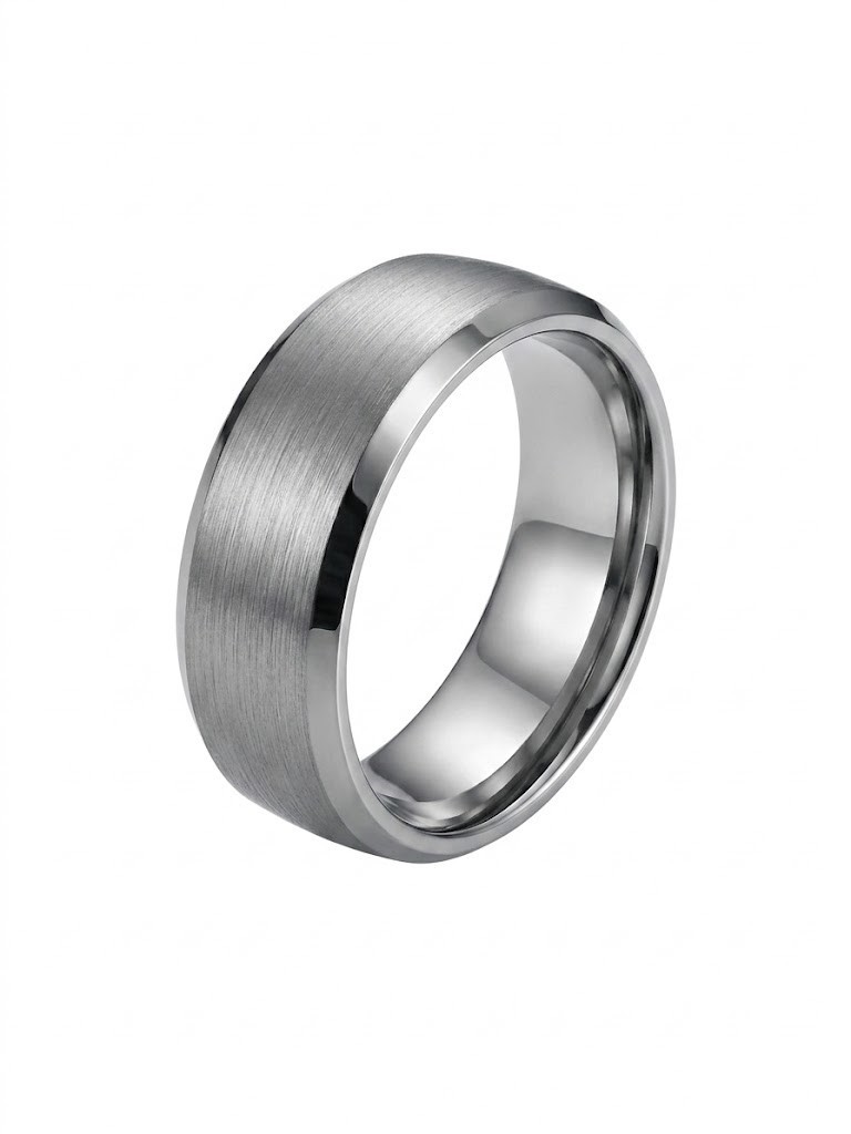 Tungsten Wedding Band Ring Brushed Silver Mens Jewelry 6mm 8mm Sizes 7-13