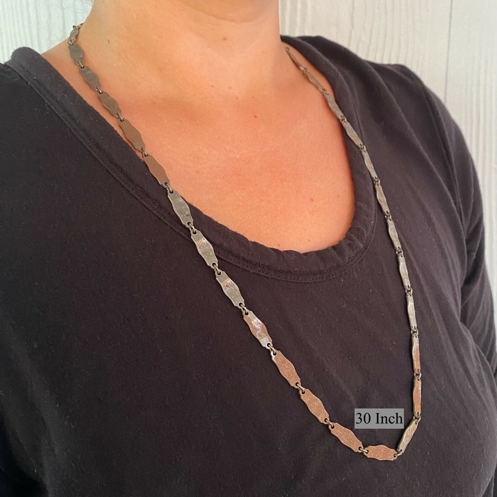 Vintage Rusty Flat Chain Necklace (Avail. In 18″, 20″, 24″, 30″, Or 36″) (FC53)
