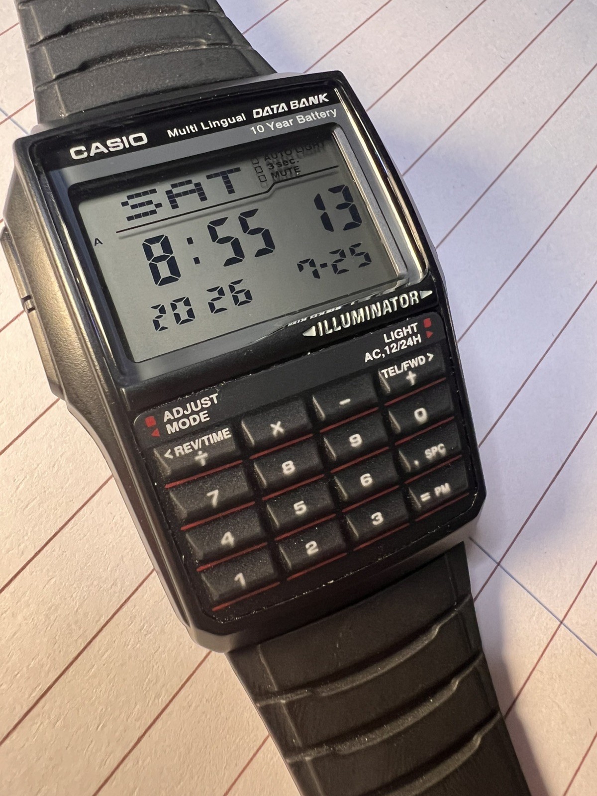 Casio Data Bank DBC-32 (2888) Calculator Digital Retro Men’s Watch Excellent