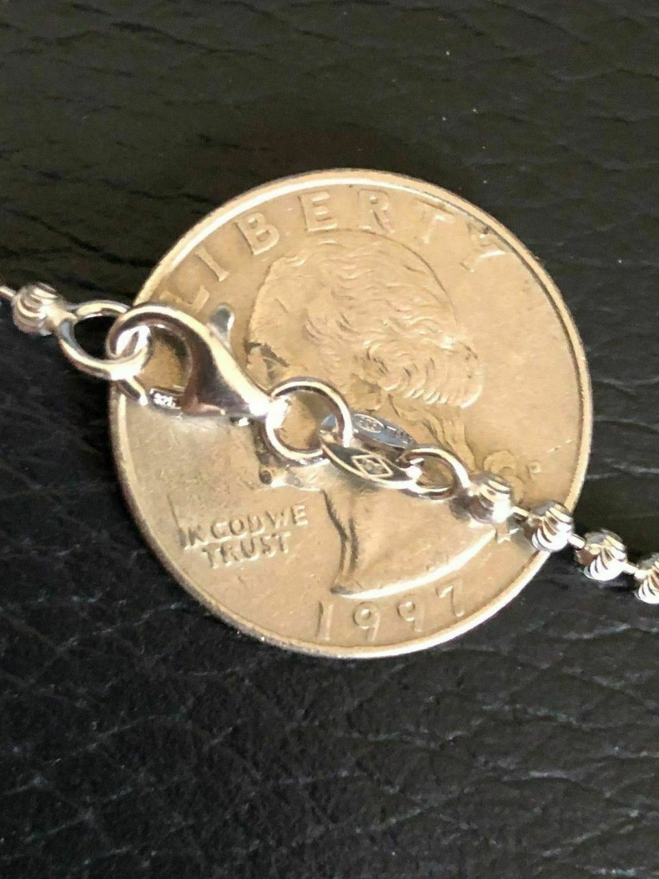 Real Solid 925 Sterling Silver Ball Moon Diamond Cut Chain MADE IN ITALY 2.5mm