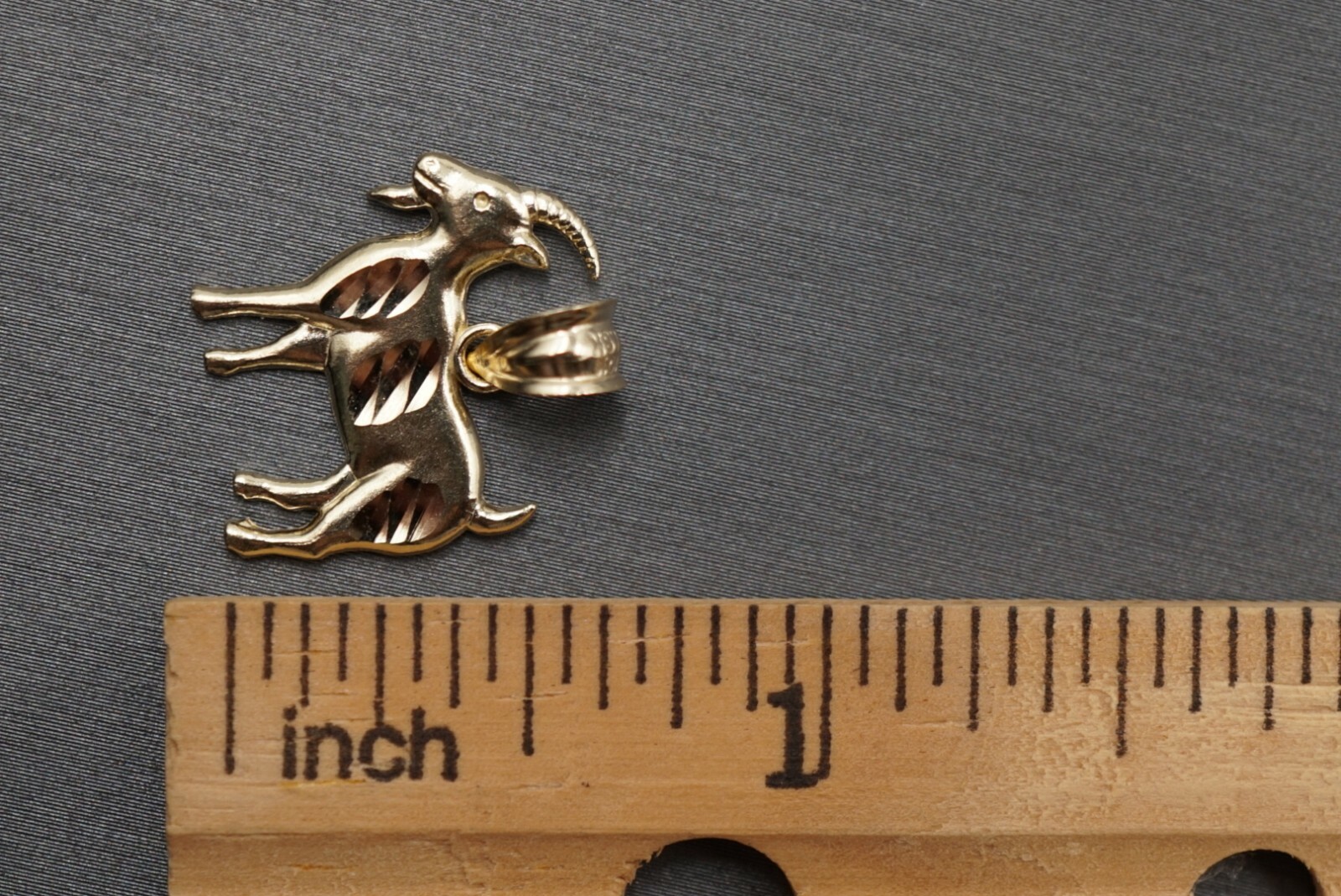 10K Solid Yellow Gold 0.75″ Small Goat Charm Pendant.