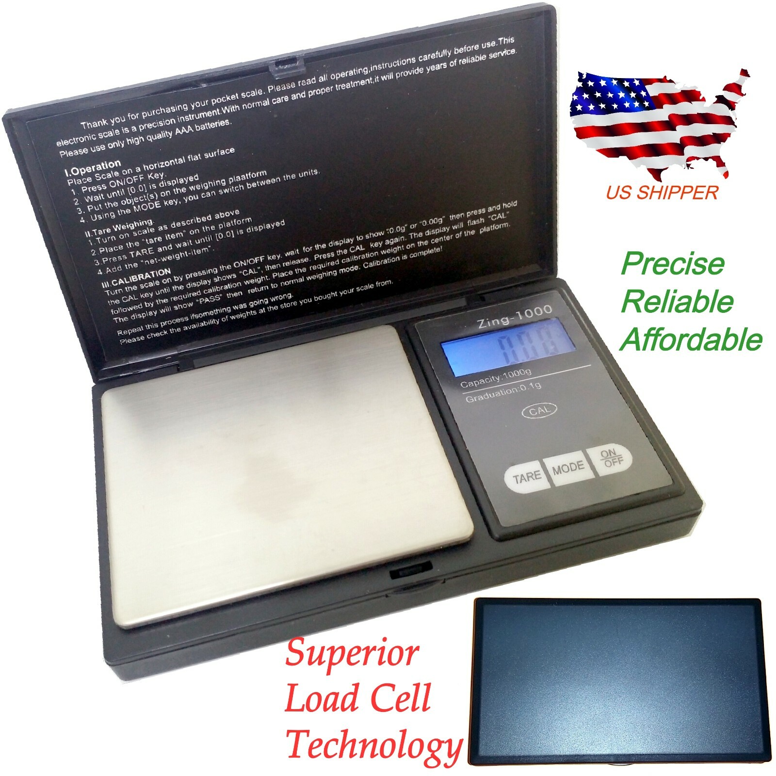 Precise Digital Weighing Scale 1000 gm x 0.1 g,dwt,ozt,oz Pocket Buy Gold Scrap