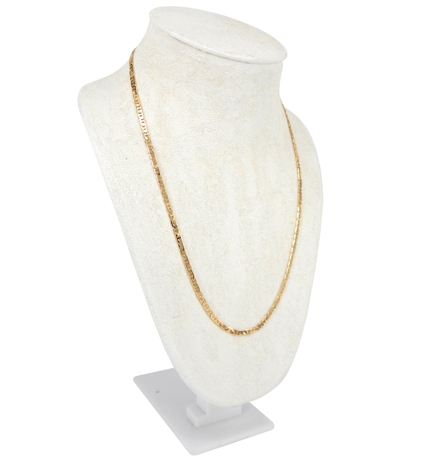 Mens Mariner/Anchor link Chain Necklace 3mm wide 16″ 18″ 20″ 24″ 14k Gold Plated