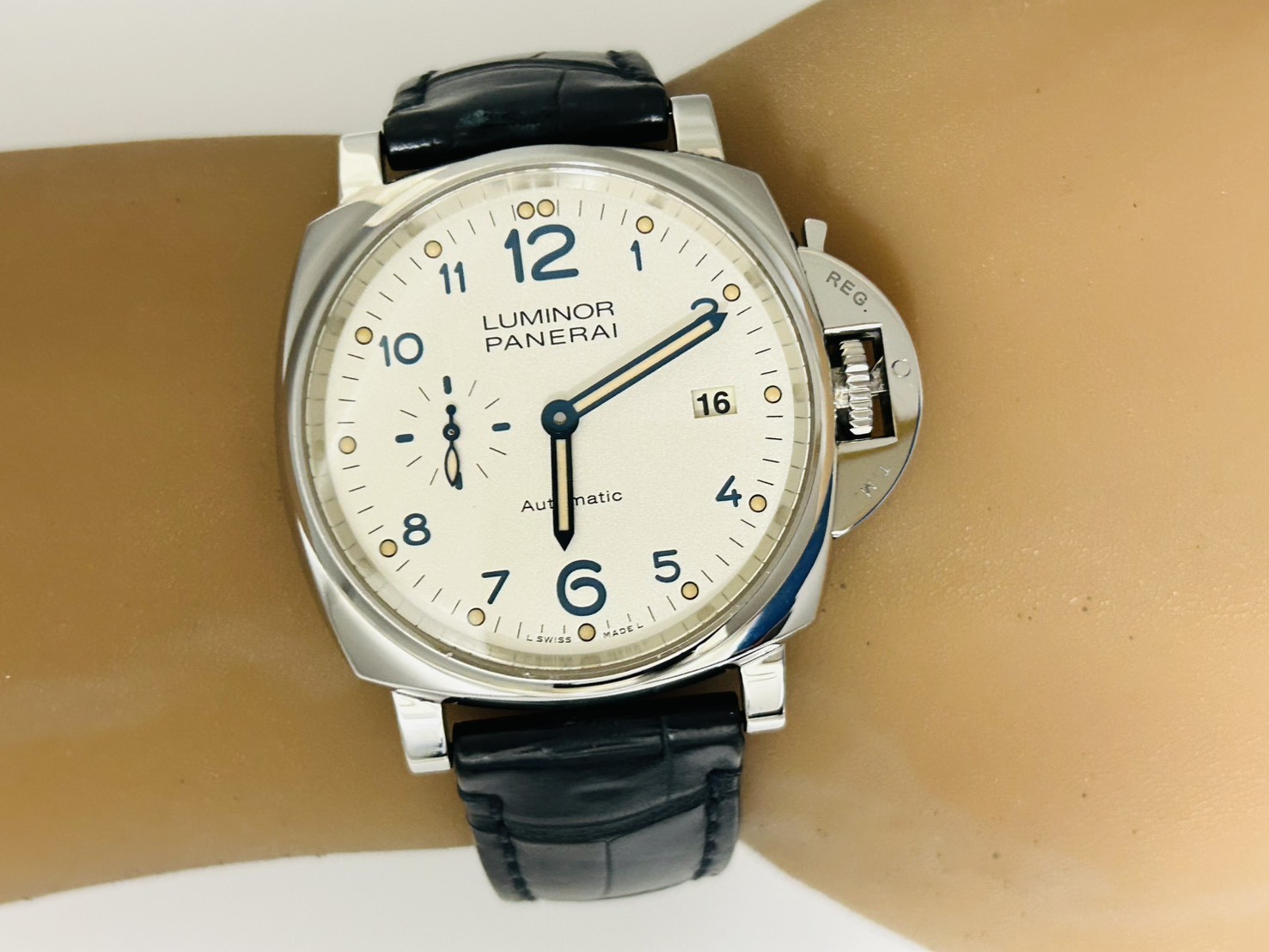 PANERAI Luminor Due 3Days Acciaio OP7169 PAM00906 Mens Watch Excellent A7098
