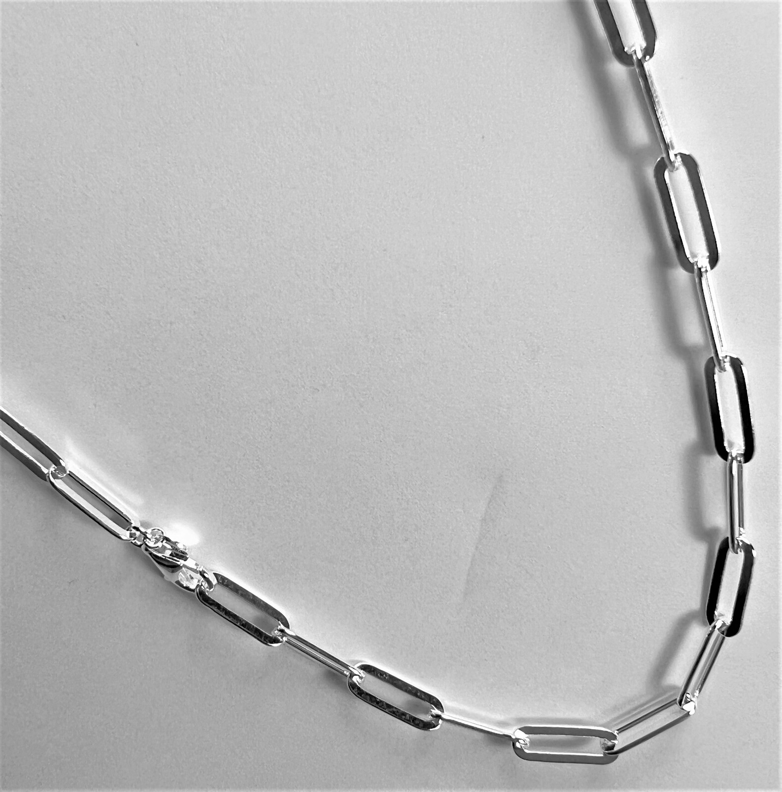 Clip Chain. 4 by 14mm Thick. Pure .925 Sterling Silver. 18,20,22,24 Inches.