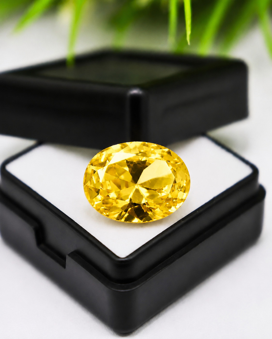 Yellow Zircon Oval Cut 16.90+ Ct Cambodian Natural Certified Loose Gemstone