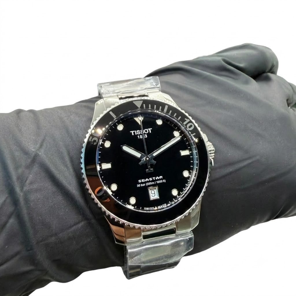 Tissot Seastar 1000 Black Stainless Steel Men’s Watch 40mm-T120.410.11.051.00…