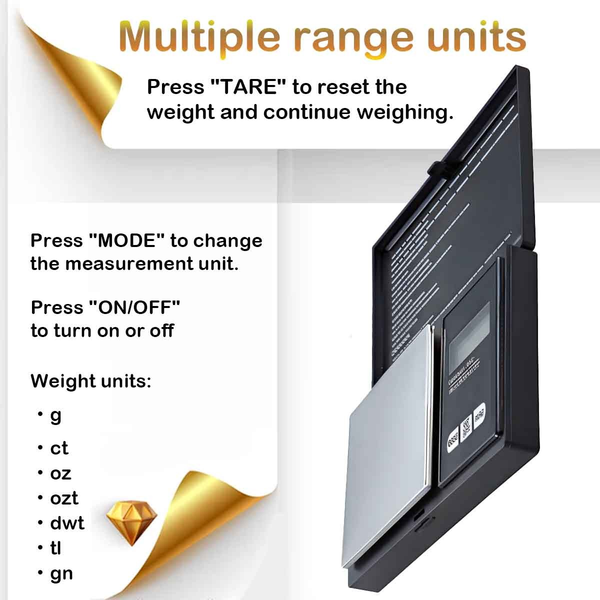 1000g x 0.1g Digital Pocket Scale 0.1g Precision Jewelry Scale with Hard Case