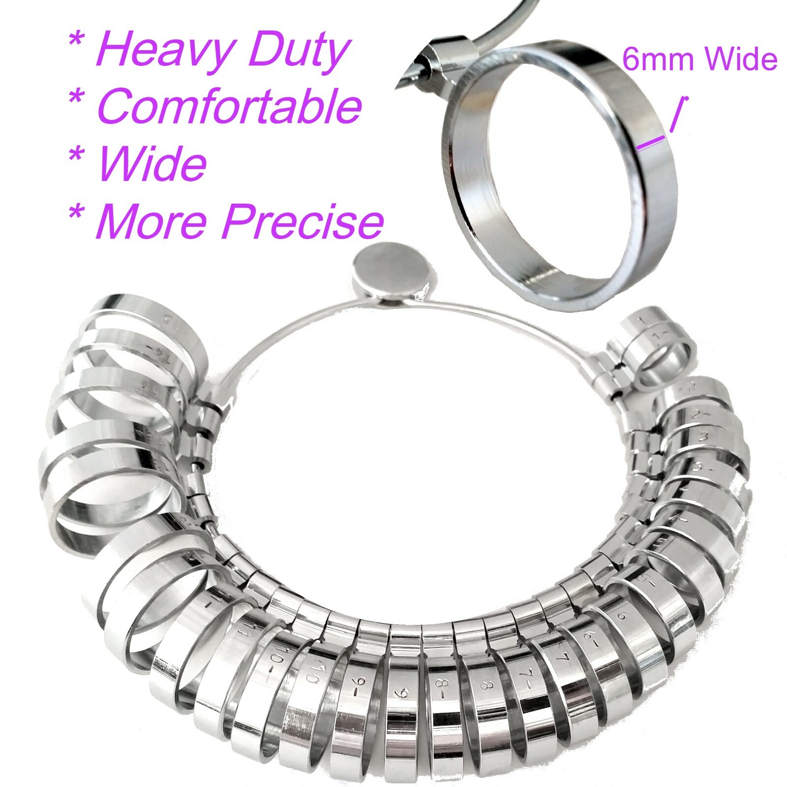 6mm WIDE Band Ring Size US 1-15 29pc Wedding Band Finger Ring HEAVY DELUX