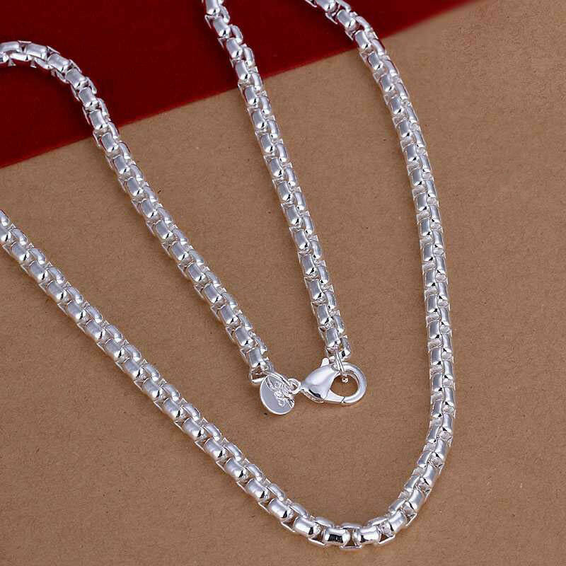 20″ Mens Womens 925 Sterling Silver 6mm Round Smooth Box Link Chain Necklace