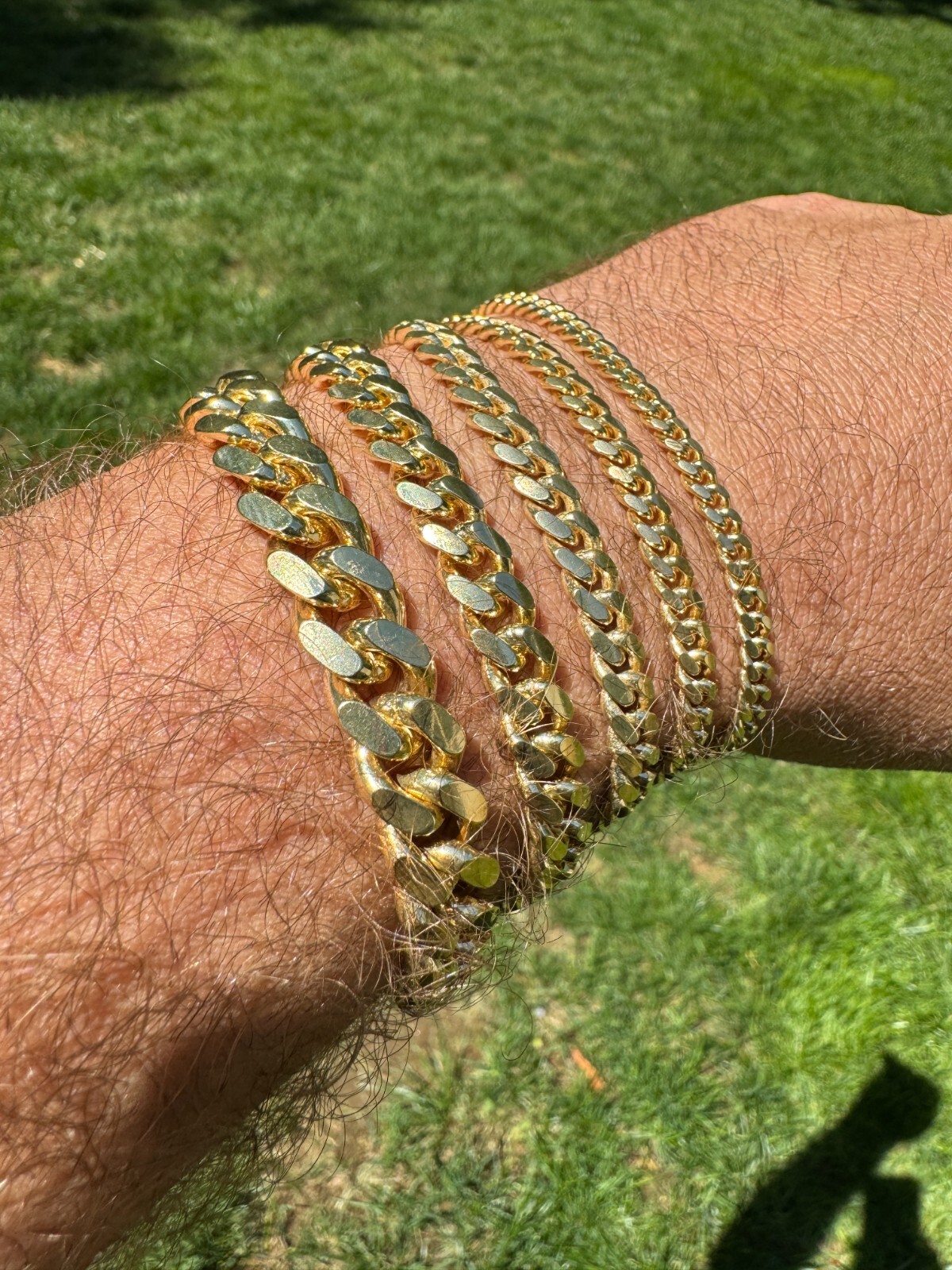 Mens Real Solid 14k Gold Vermeil 925 Silver Miami Cuban Bracelet 4-10mm 6.5-9″