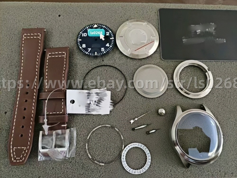 DIY SET for 2824 Mark 17 40MM Watch case + dial + hands + Strap sapphire