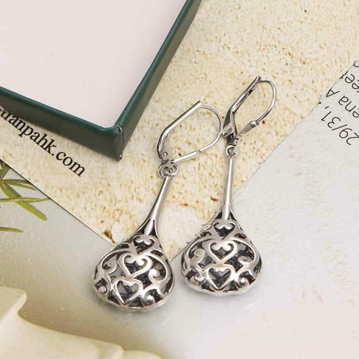 LeCalla 925 Sterling Silver Leverback Drop Earrings | Lightweight Celtic-Knot…