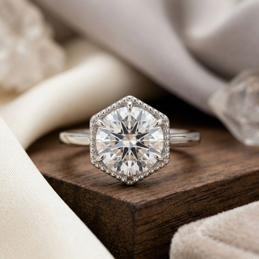 2.30 Ct Round Cut VS1 Lab Grown Diamond Wedding Engagement Ring 14k White Gold